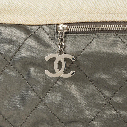 Chanel Paris-Biarritz Silber und Creme Große Hobo Tasche