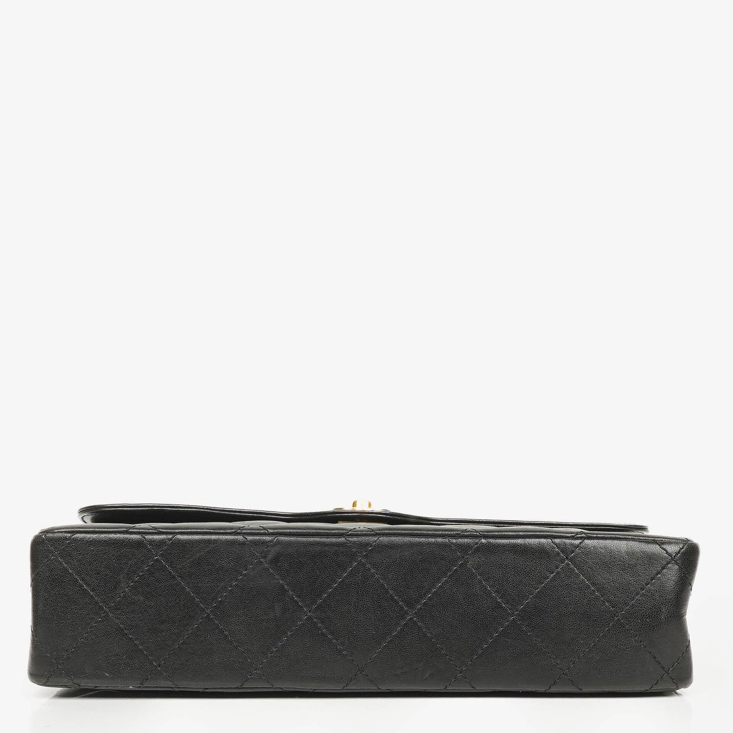 Chanel Paris Classic Medium Double Flap Bag aus schwarzem gestepptem Lammleder mit gold- und silberfarbener Hardware