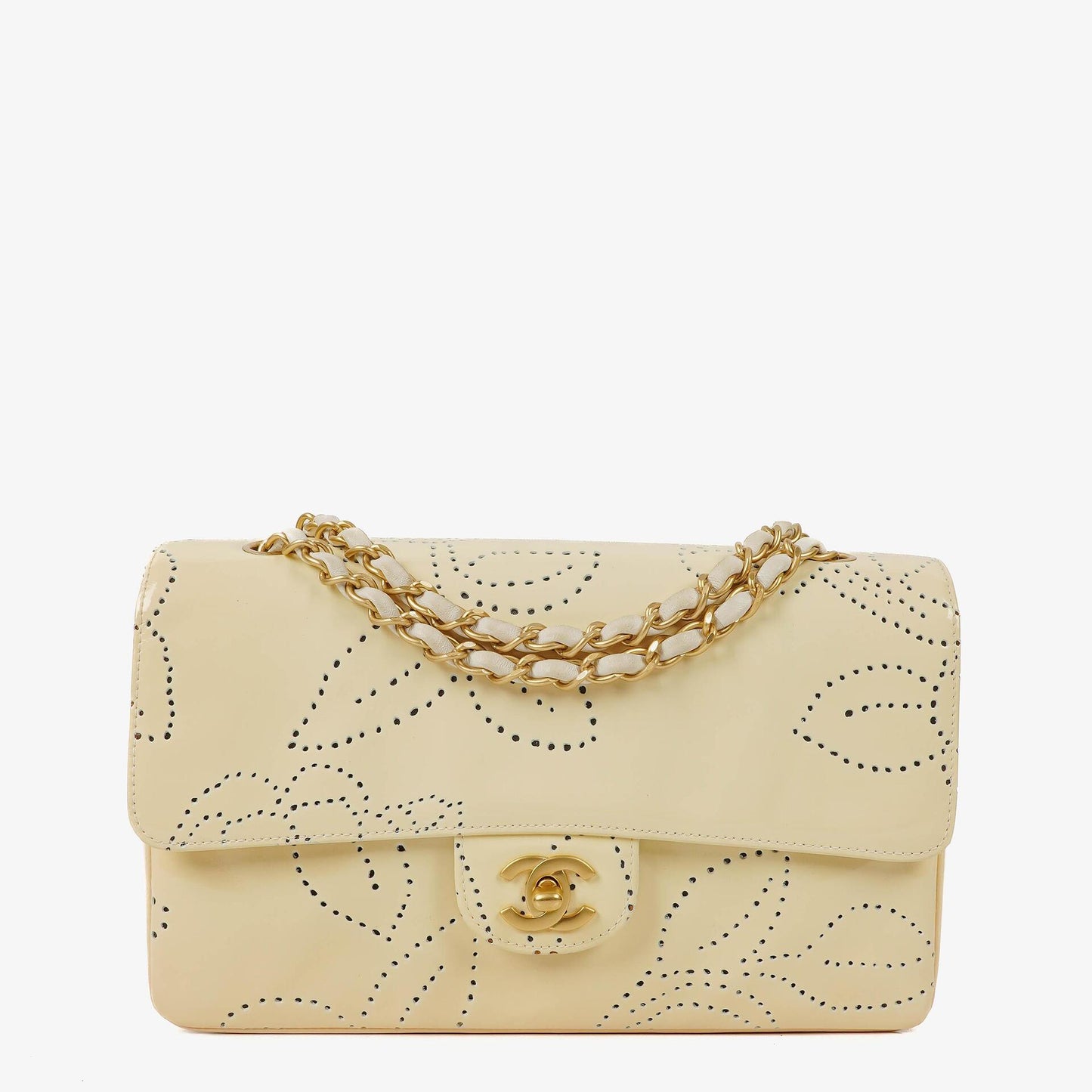Chanel Perforierte Camellia Klappentasche