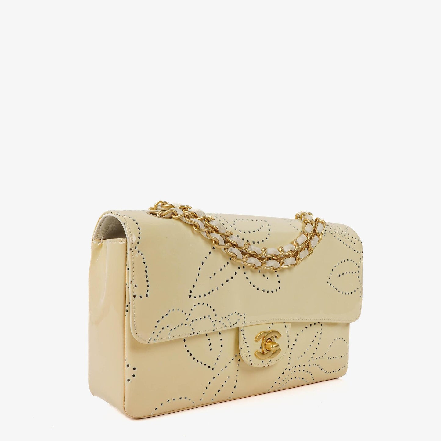 Chanel Perforierte Camellia Klappentasche