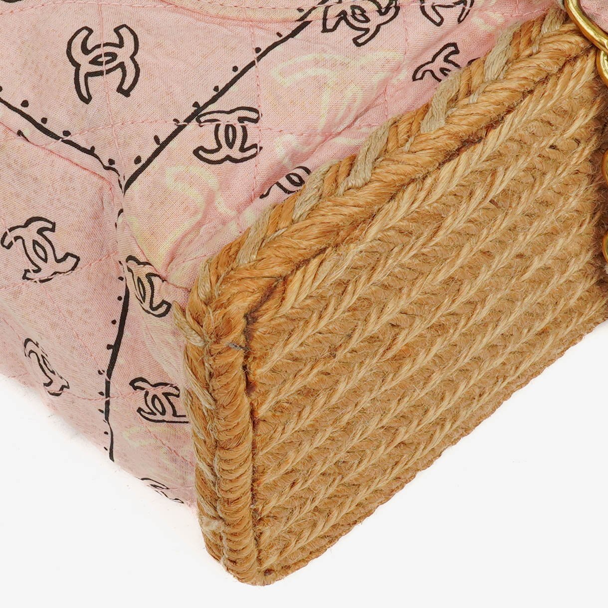 Chanel Maxi Single Flap Schultertasche aus pinkem Bandana Canvas