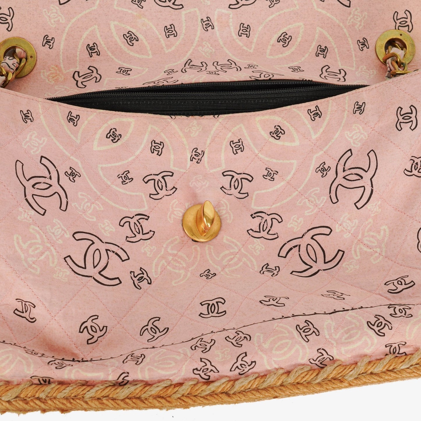 Chanel Maxi Single Flap Schultertasche aus pinkem Bandana Canvas