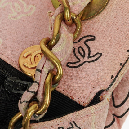 Chanel Maxi Single Flap Schultertasche aus pinkem Bandana Canvas
