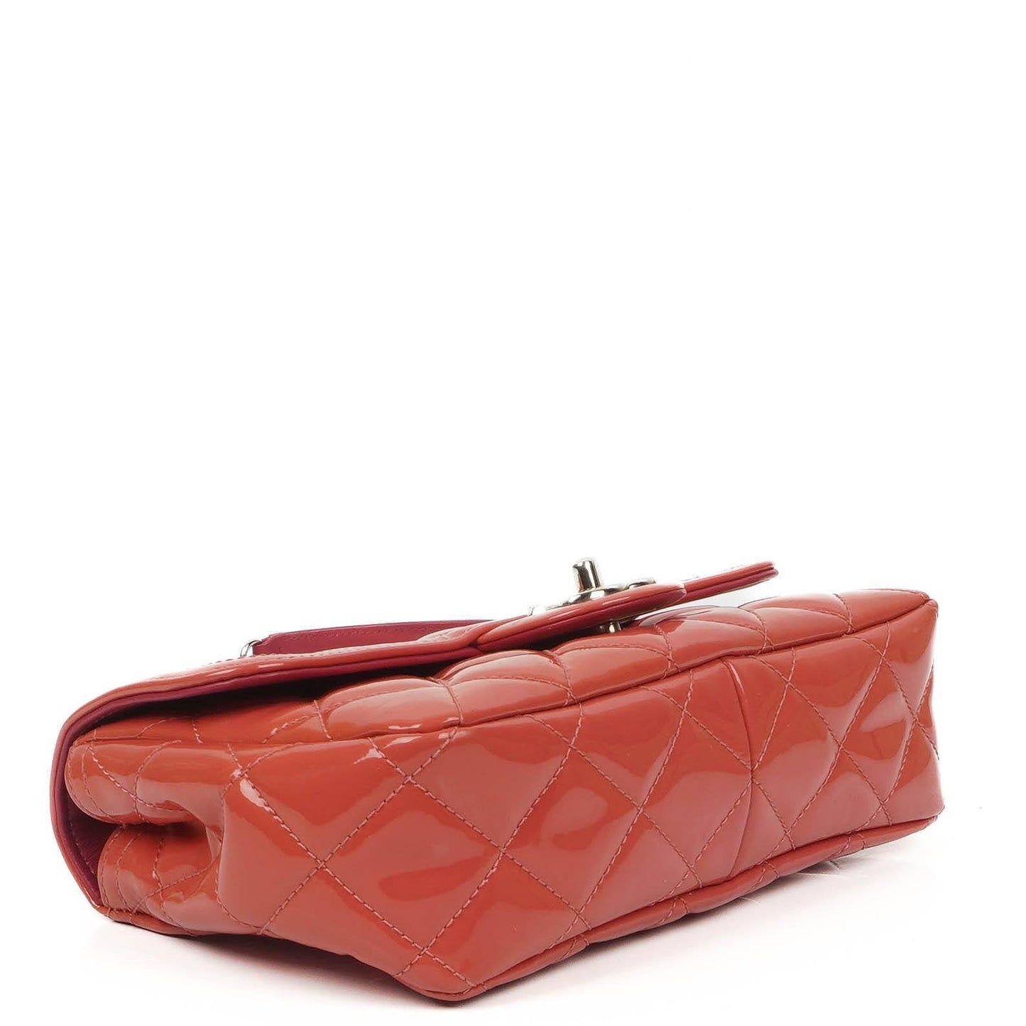 Chanel Classic Mini Flap Tasche aus rosa Lackkalbsleder