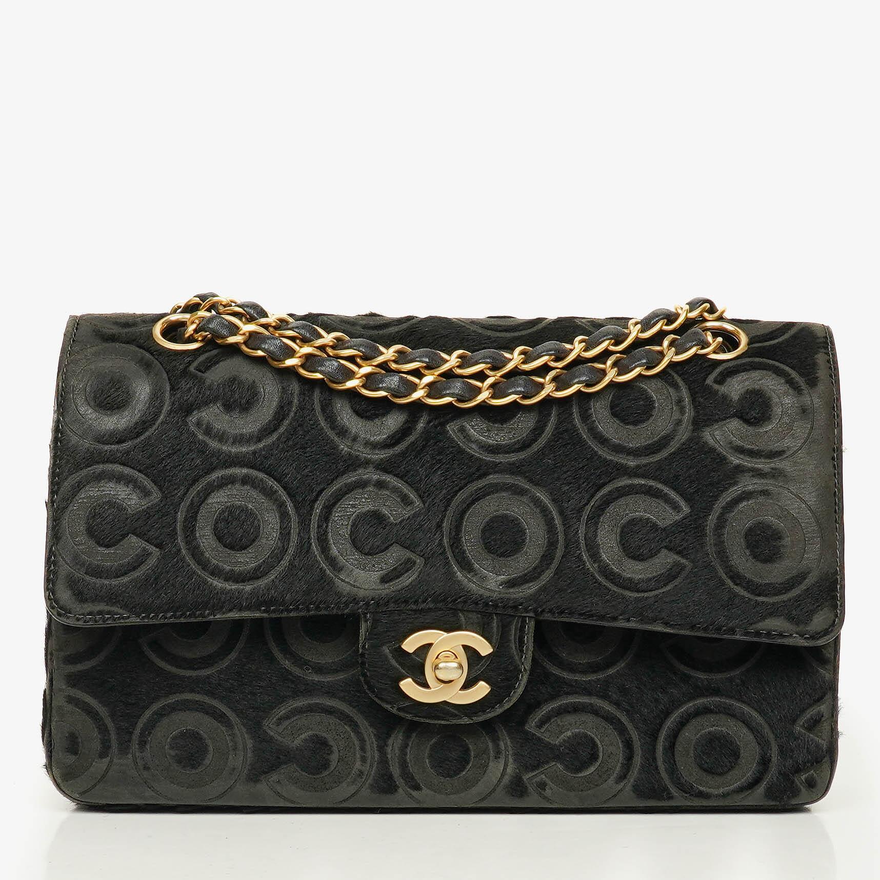 CHANEL Double Flap Tasche aus Ponyhaar