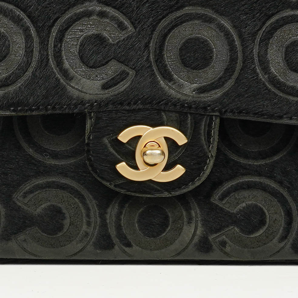 CHANEL Double Flap Tasche aus Ponyhaar
