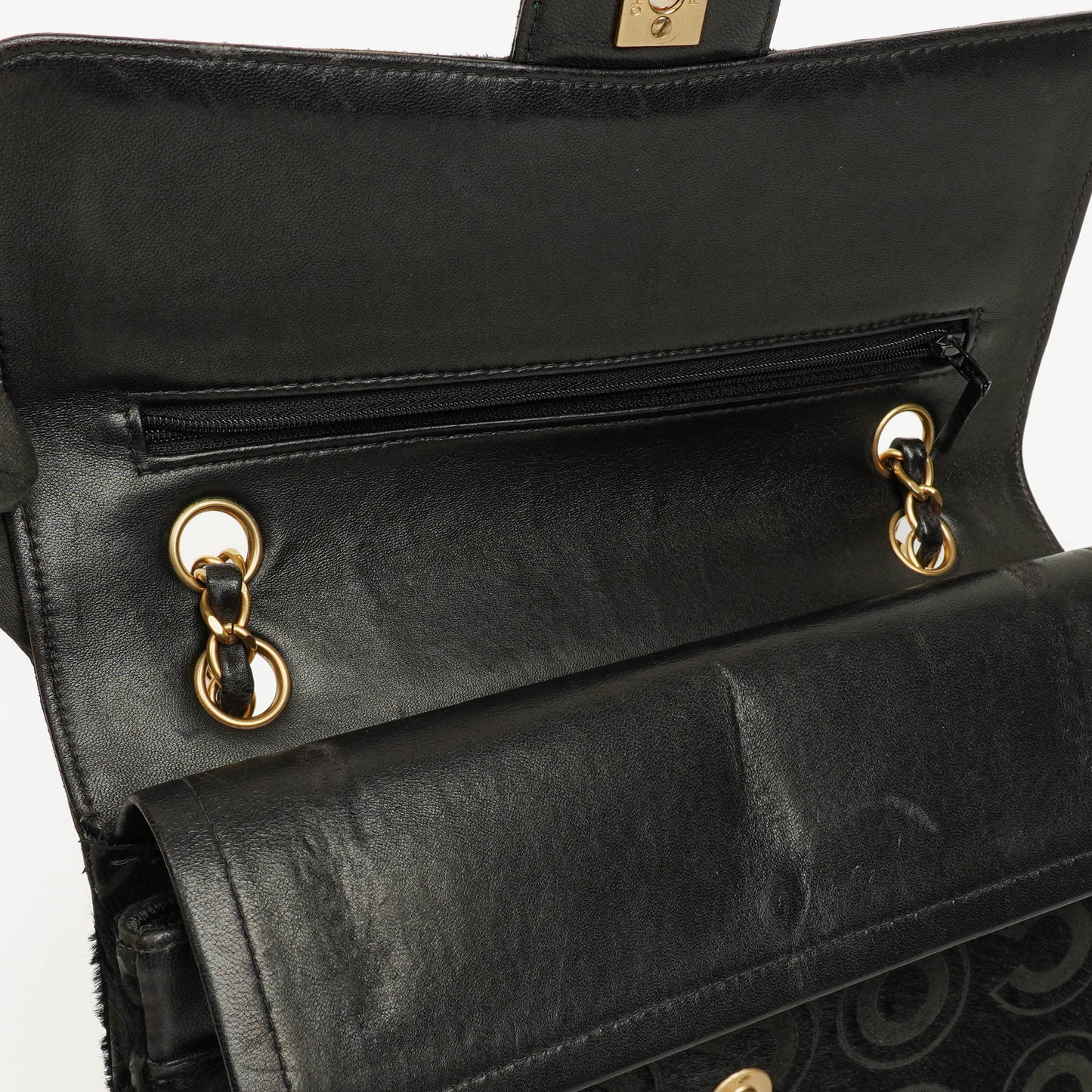 CHANEL Double Flap Tasche aus Ponyhaar