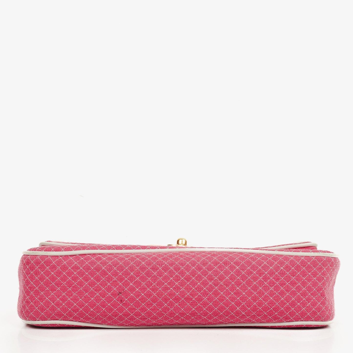 Chanel Single Flap Bag aus gestepptem Jersey in Pink und Weiß