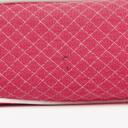 Chanel Single Flap Bag aus gestepptem Jersey in Pink und Weiß