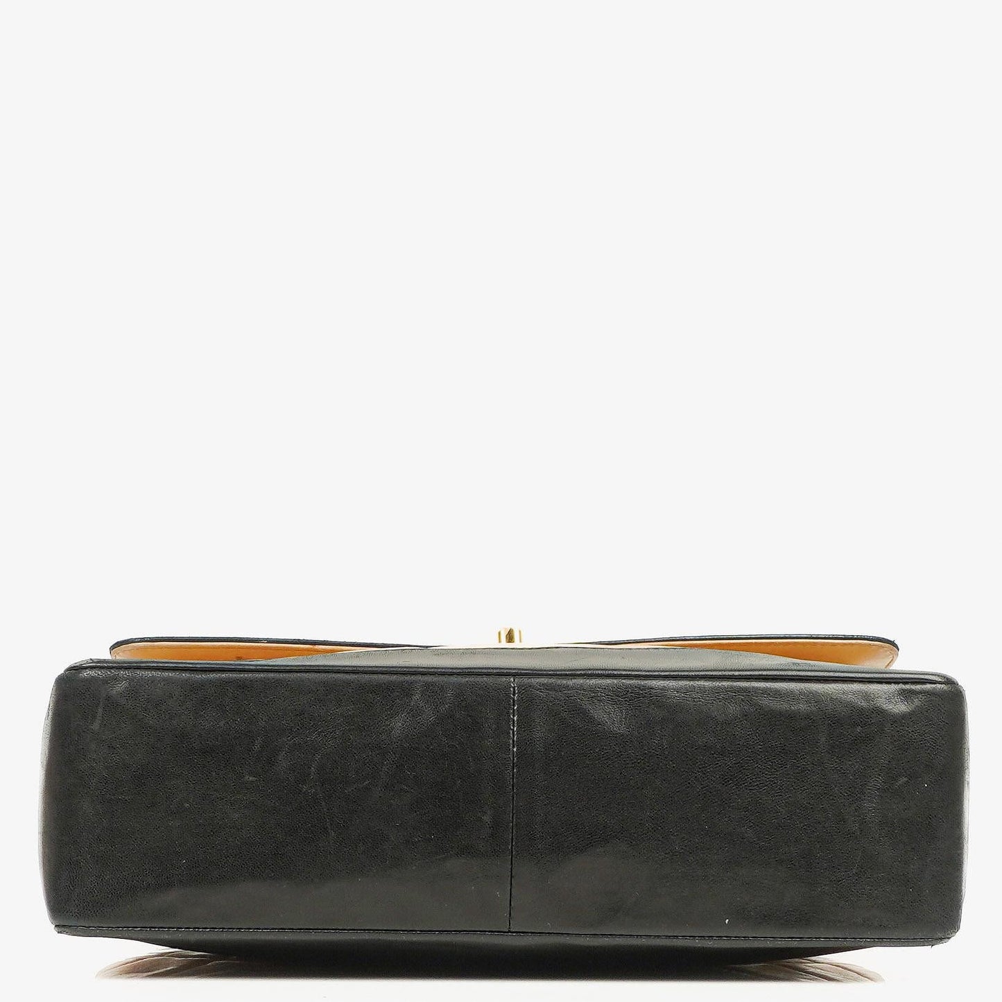 Chanel Gestepptes Lammleder Beige Schwarz Single Flap