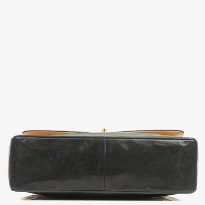 Chanel Gestepptes Lammleder Beige Schwarz Single Flap