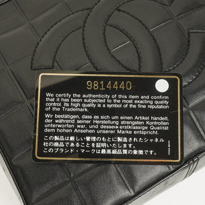 Chanel Chocolate Bar Schultertasche aus schwarzem gestepptem Lammleder