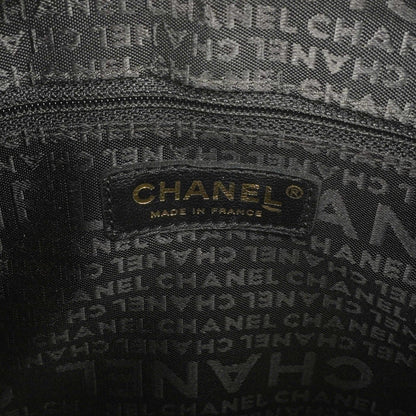Chanel Chocolate Bar Schultertasche aus schwarzem gestepptem Lammleder