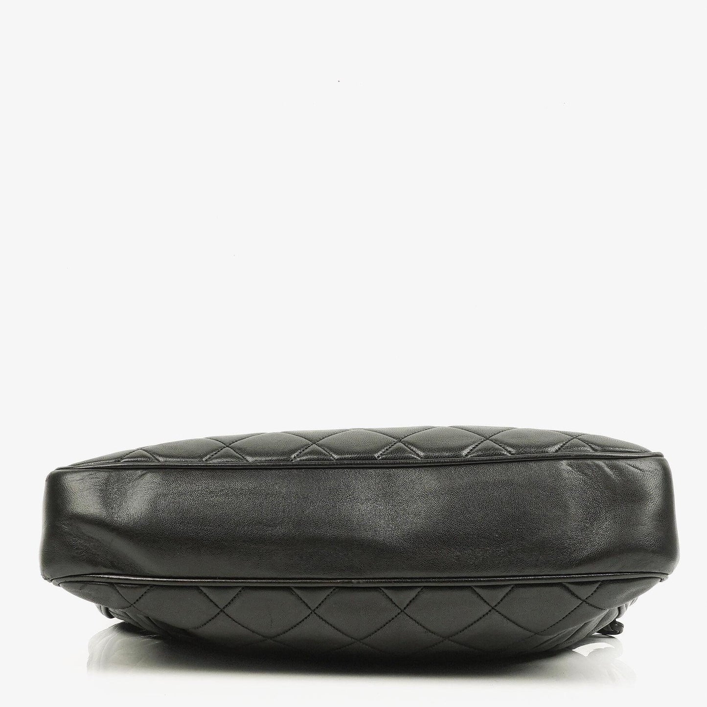 Chanel schwarze gesteppte Shopping-Tote aus Lammleder