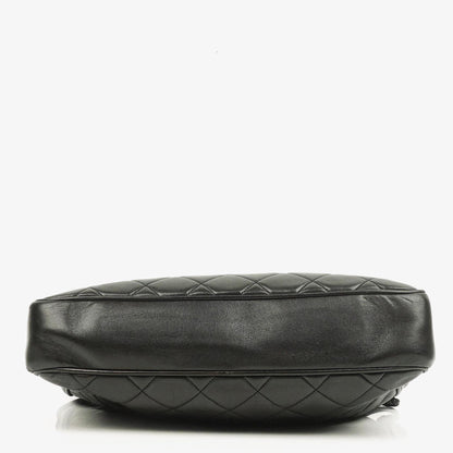 Chanel schwarze gesteppte Shopping-Tote aus Lammleder