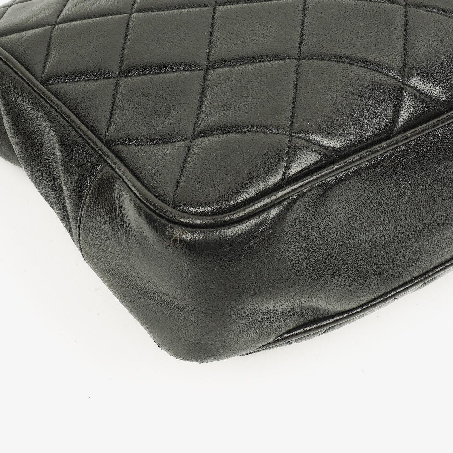 Chanel schwarze gesteppte Shopping-Tote aus Lammleder