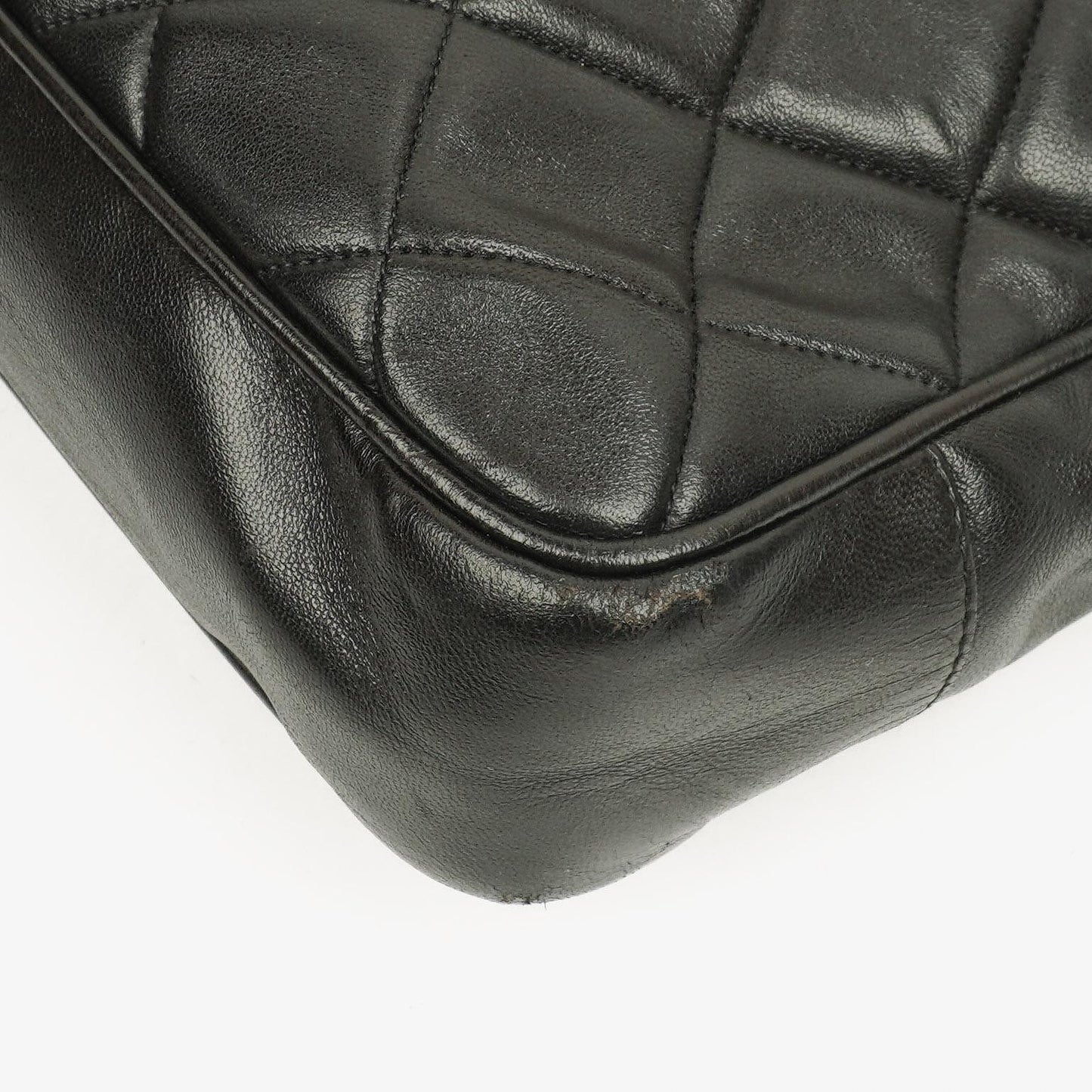 Chanel schwarze gesteppte Shopping-Tote aus Lammleder