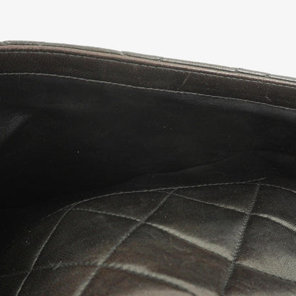 Chanel schwarze gesteppte Shopping-Tote aus Lammleder