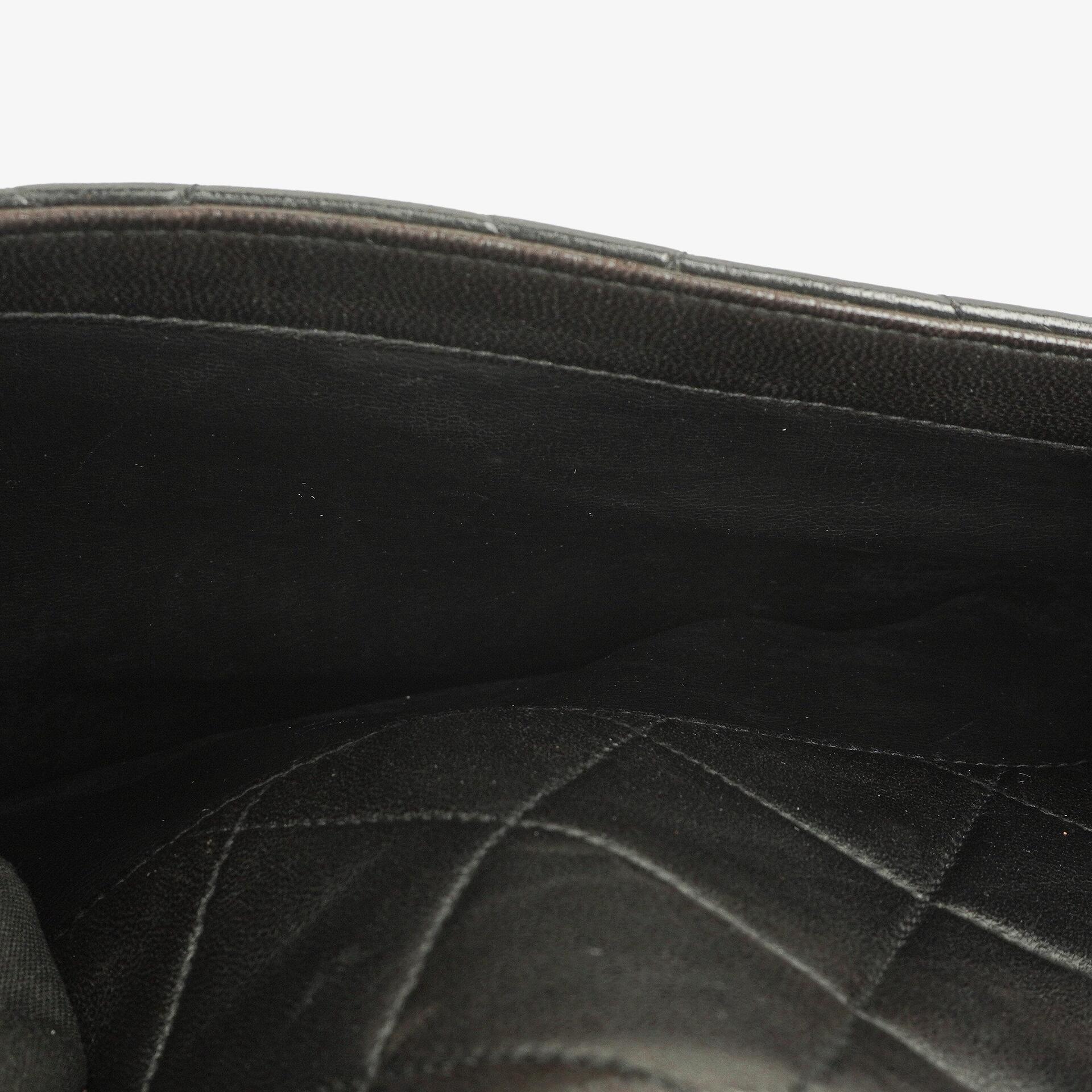Chanel schwarze gesteppte Shopping-Tote aus Lammleder