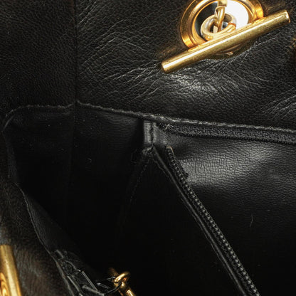 Chanel schwarze gesteppte Shopping-Tote aus Lammleder