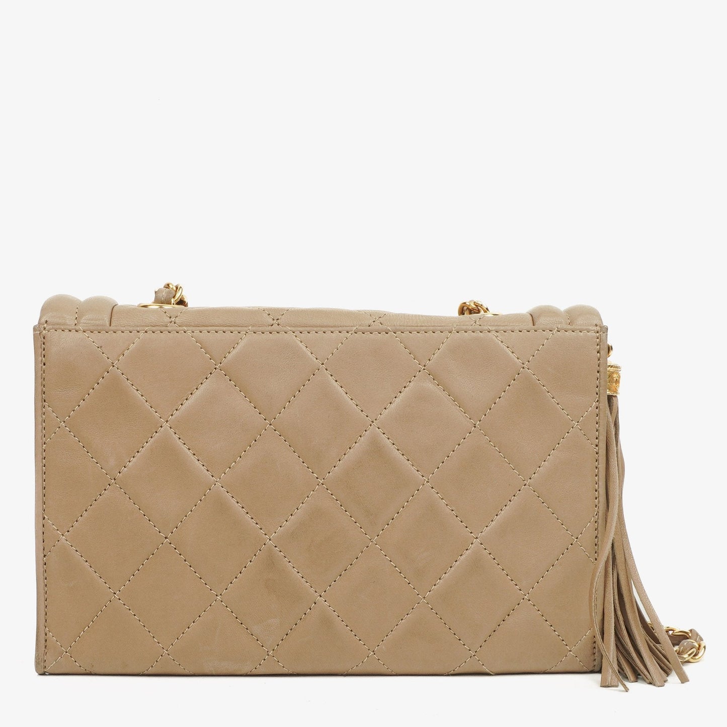 Chanel Vintage Tassel Flap Tasche aus gestepptem Lammleder