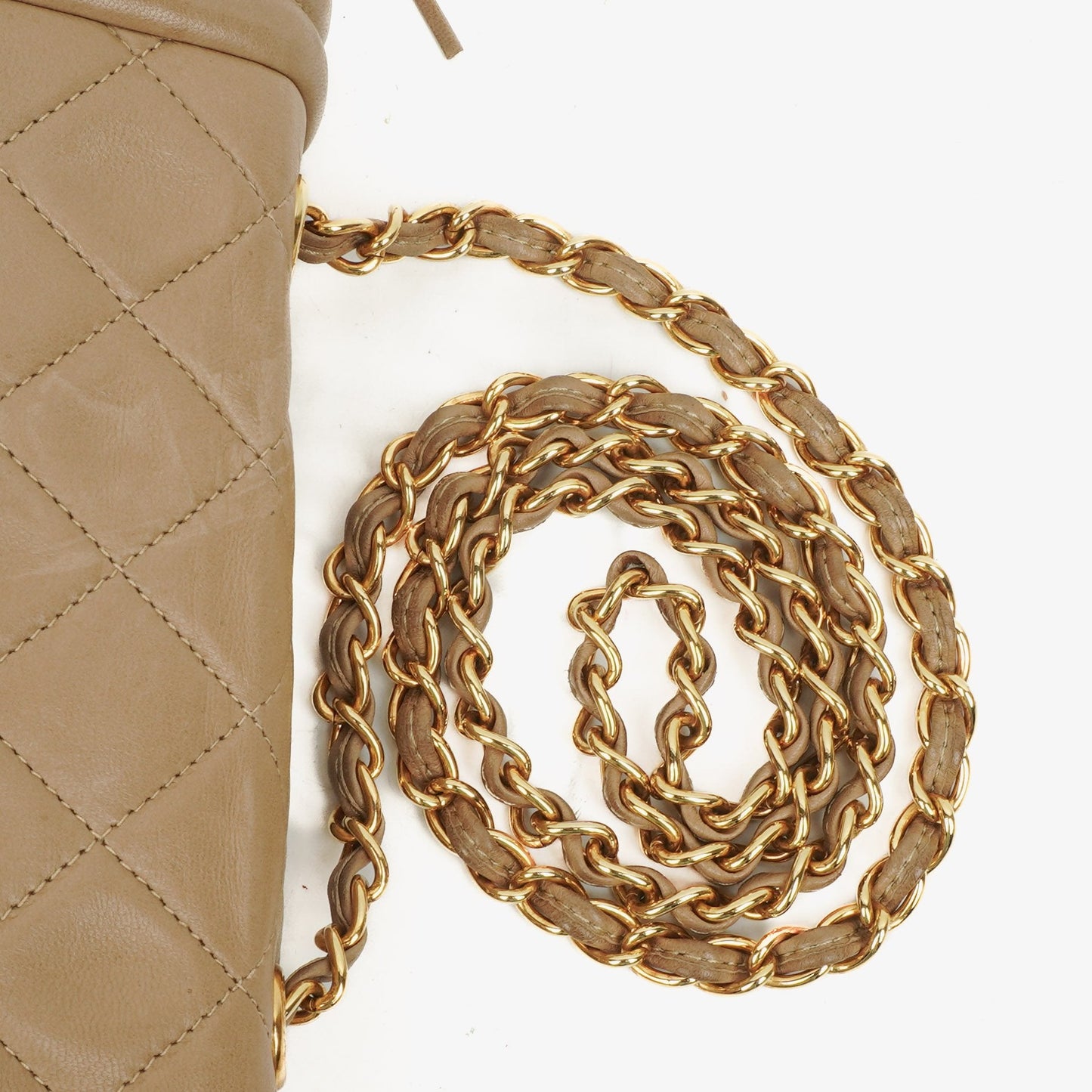 Chanel Vintage Tassel Flap Tasche aus gestepptem Lammleder