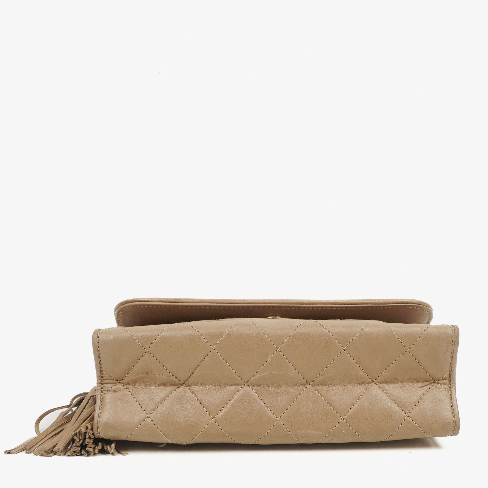 Chanel Vintage Tassel Flap Tasche aus gestepptem Lammleder