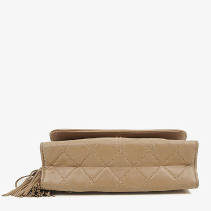Chanel Vintage Tassel Flap Tasche aus gestepptem Lammleder