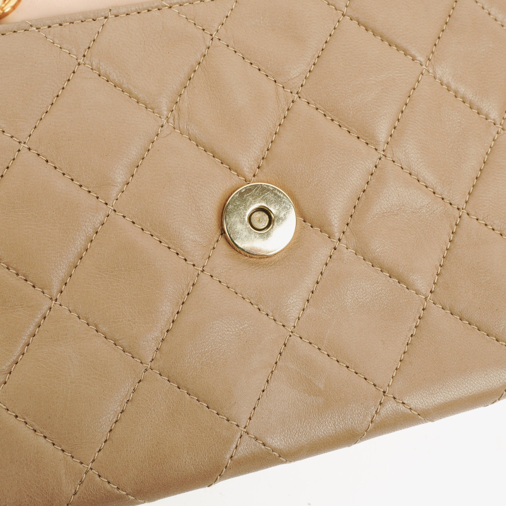 Chanel Vintage Tassel Flap Tasche aus gestepptem Lammleder