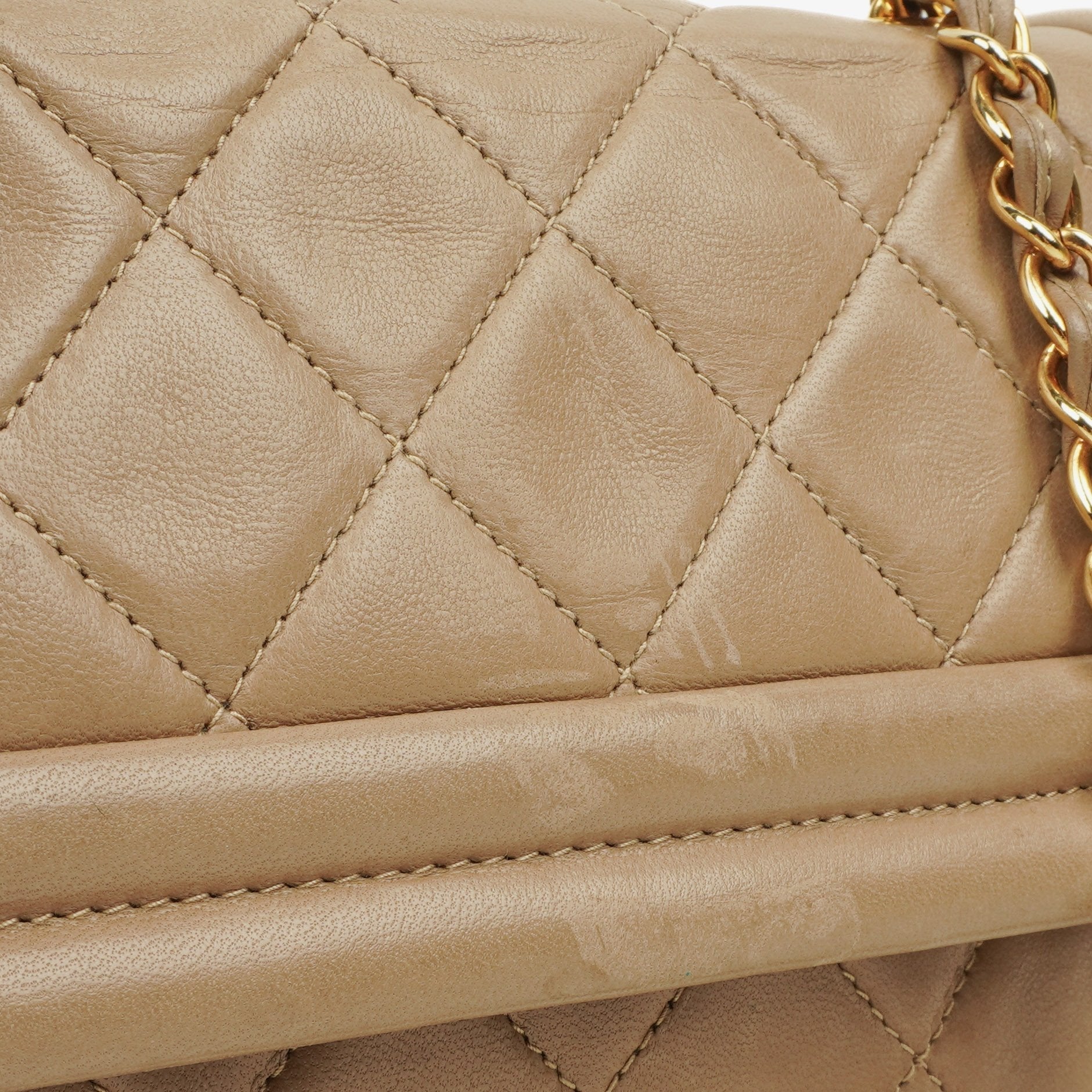 Chanel Vintage Tassel Flap Tasche aus gestepptem Lammleder