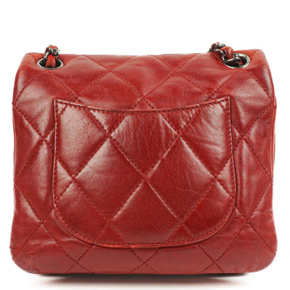 Chanel Gestepptes Leder Rote Mini Chanel 3 Flap Tasche