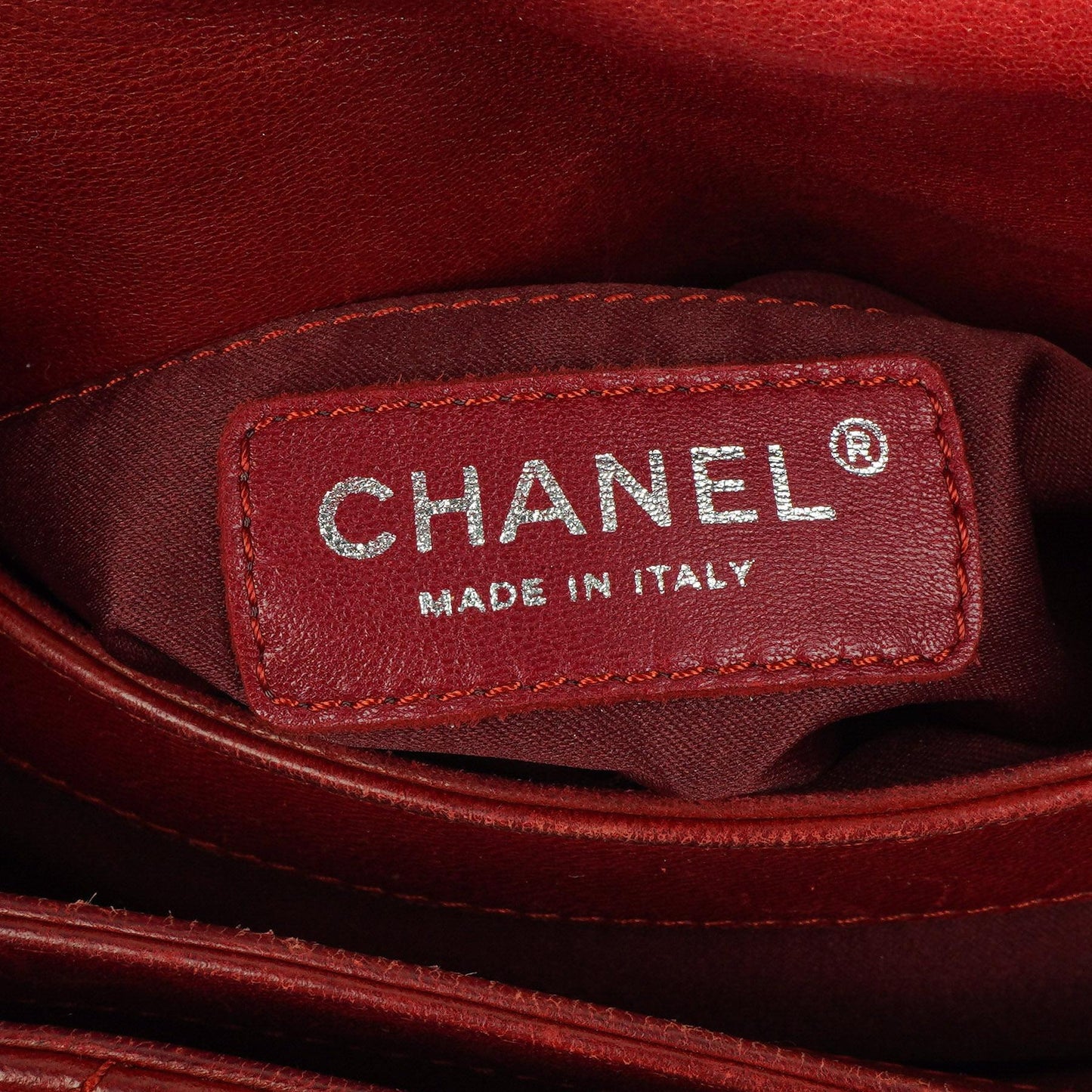 Chanel Gestepptes Leder Rote Mini Chanel 3 Flap Tasche