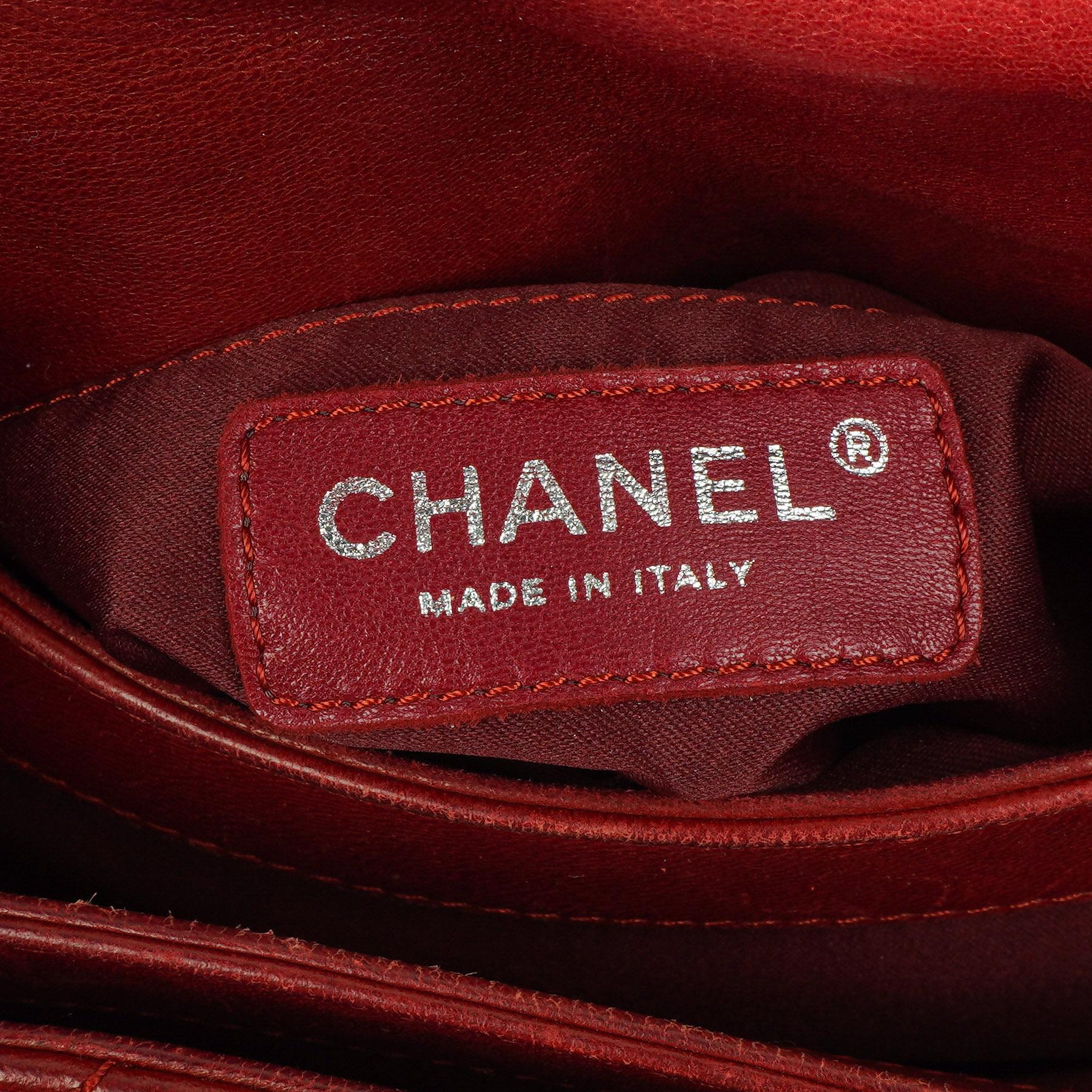 Chanel Gestepptes Leder Rote Mini Chanel 3 Flap Tasche