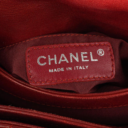 Chanel Gestepptes Leder Rote Mini Chanel 3 Flap Tasche