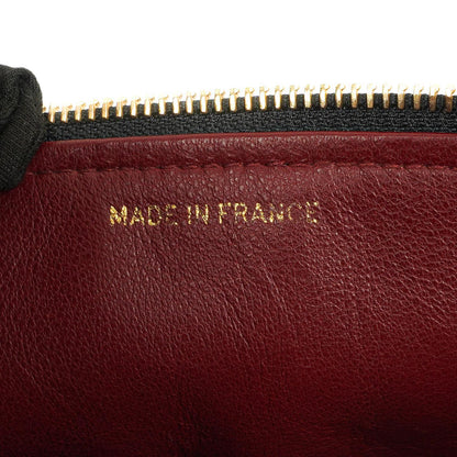 Chanel Dunkelbraune Stepp-Leder Kosmetiktasche