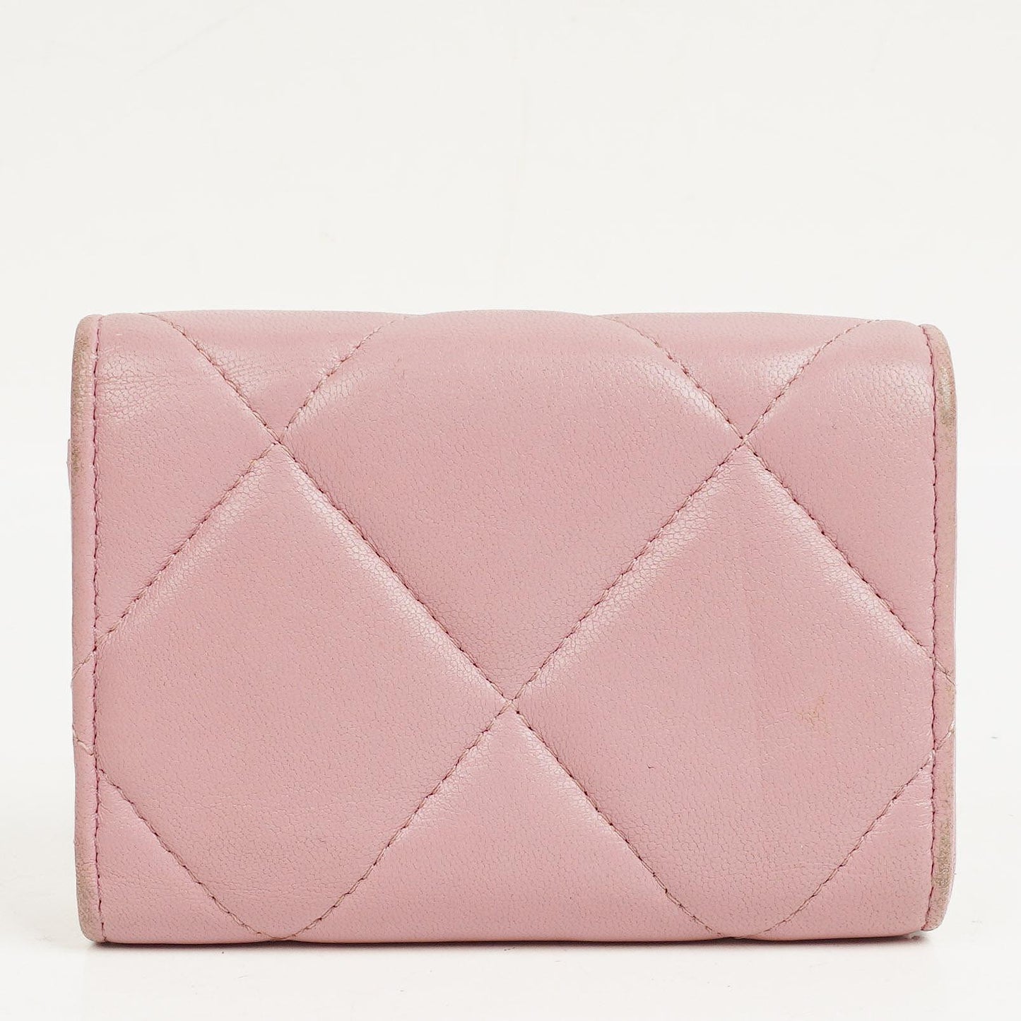Chanel 19 Kleine Flap Geldbörse in Pink, gesteppt