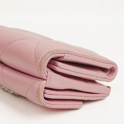Chanel 19 Kleine Flap Geldbörse in Pink, gesteppt