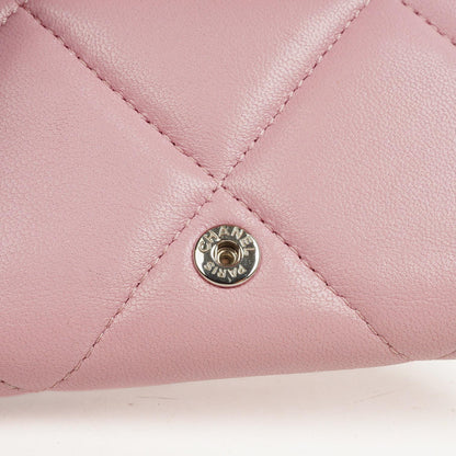 Chanel 19 Kleine Flap Geldbörse in Pink, gesteppt
