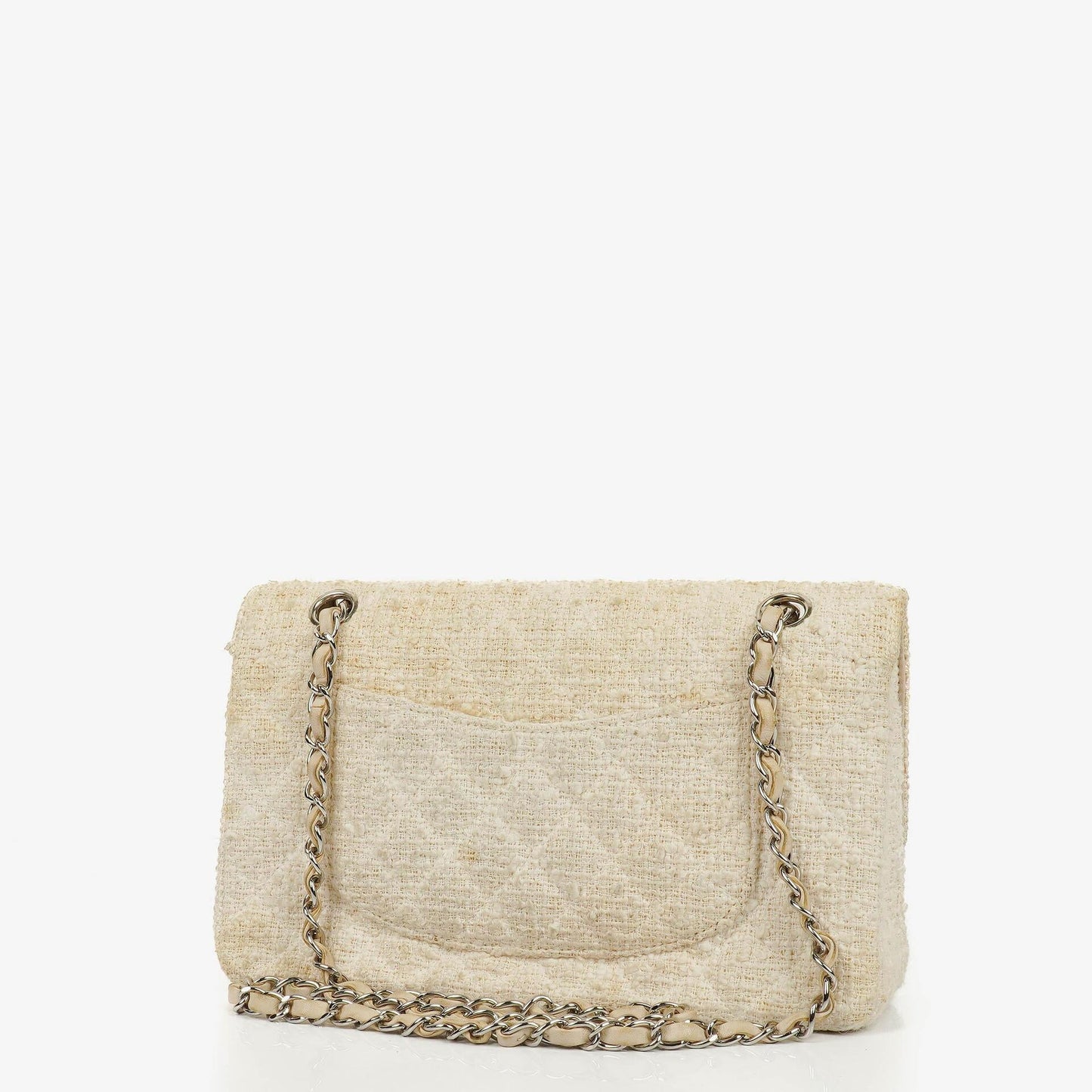 Chanel Medium Doppelklappentasche aus gestepptem Tweed