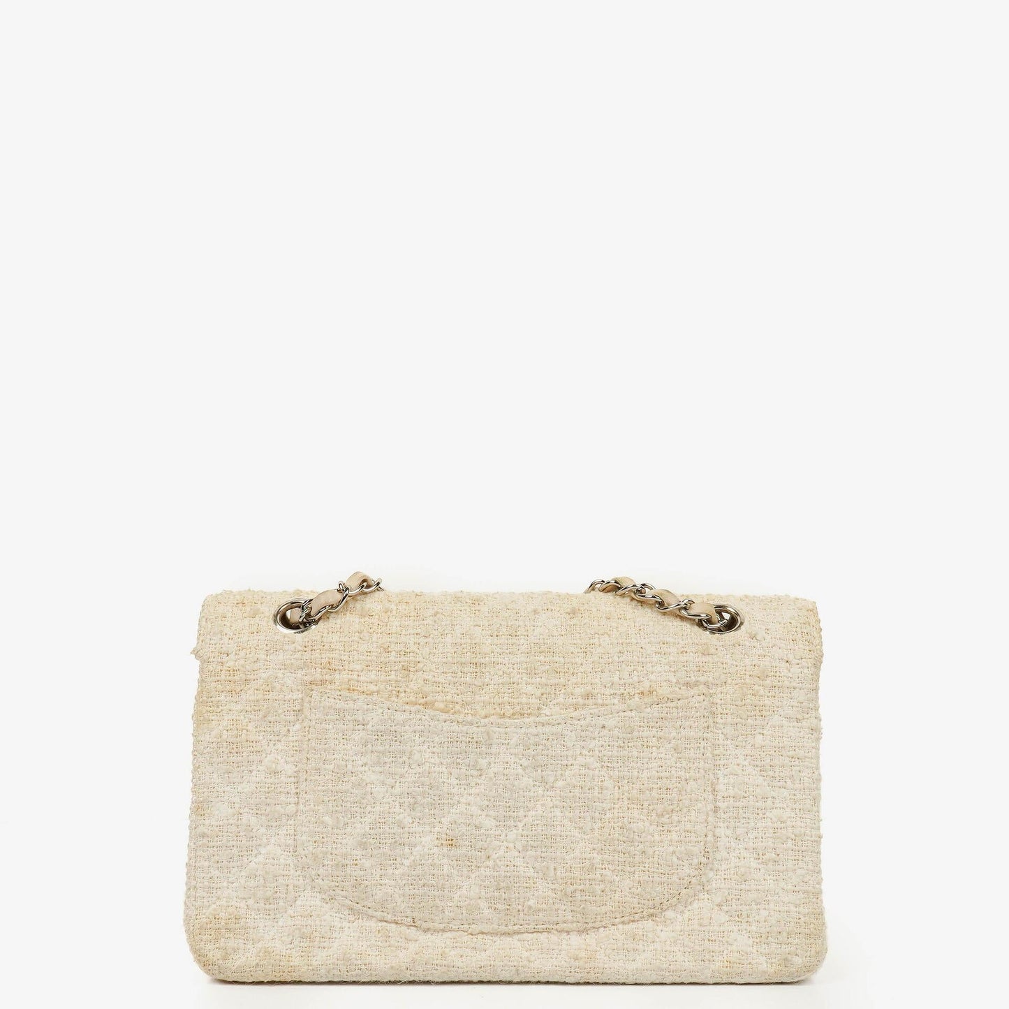 Chanel Medium Doppelklappentasche aus gestepptem Tweed