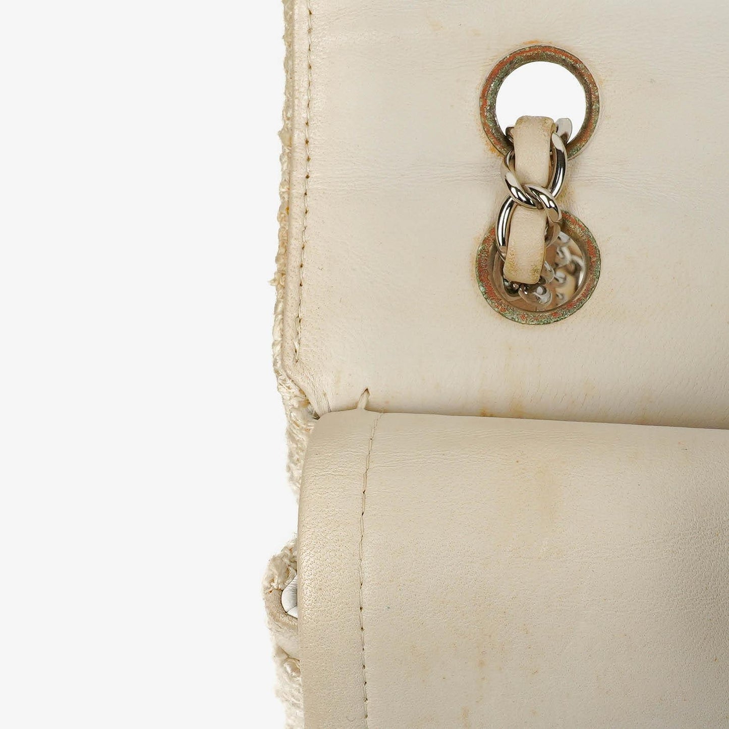 Chanel Medium Doppelklappentasche aus gestepptem Tweed