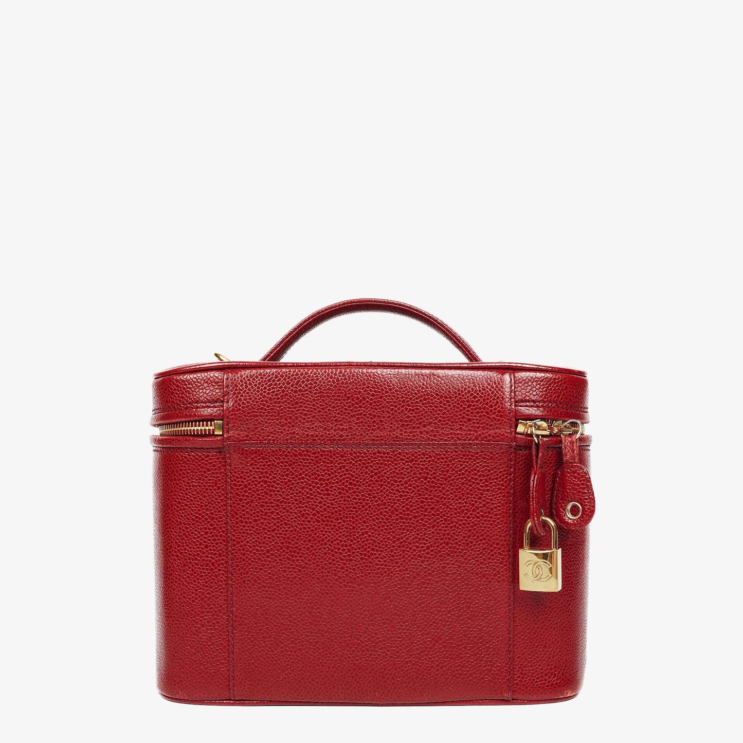 Chanel Vanity Case aus rotem Kaviarleder