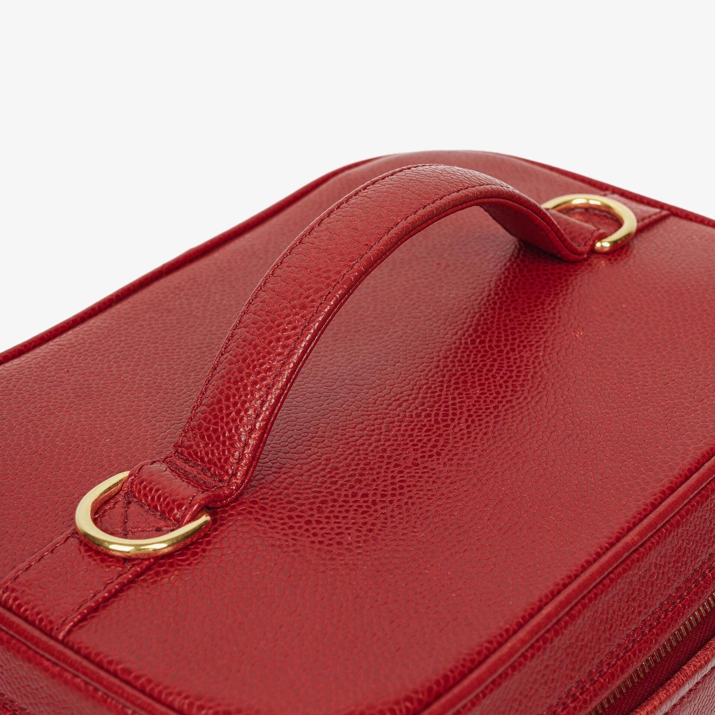 Chanel Vanity Case aus rotem Kaviarleder