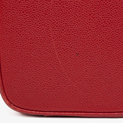 Chanel Vanity Case aus rotem Kaviarleder