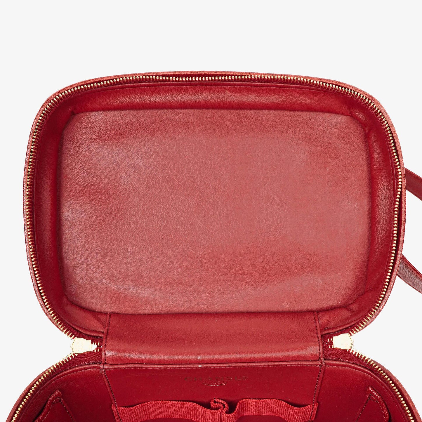Chanel Vanity Case aus rotem Kaviarleder