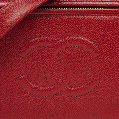 Chanel Vanity Case aus rotem Kaviarleder