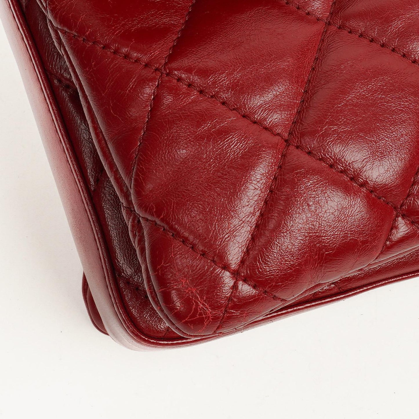 Chanel Maxi 3 Accordion Flap Tasche in Rot aus Lammleder