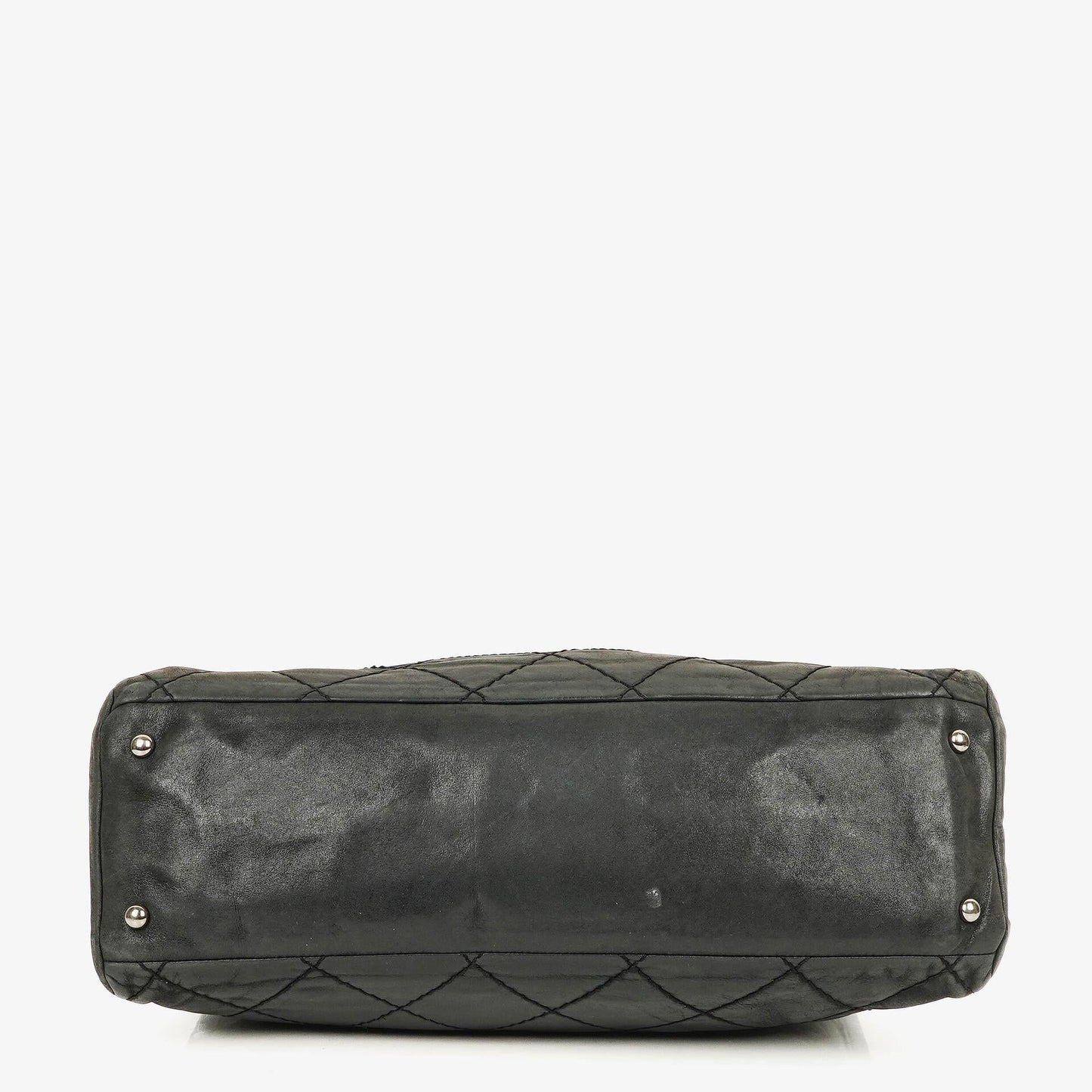 Chanel Sea Hit Medium Schultertasche aus schwarzem gestepptem schillerndem Kalbsleder