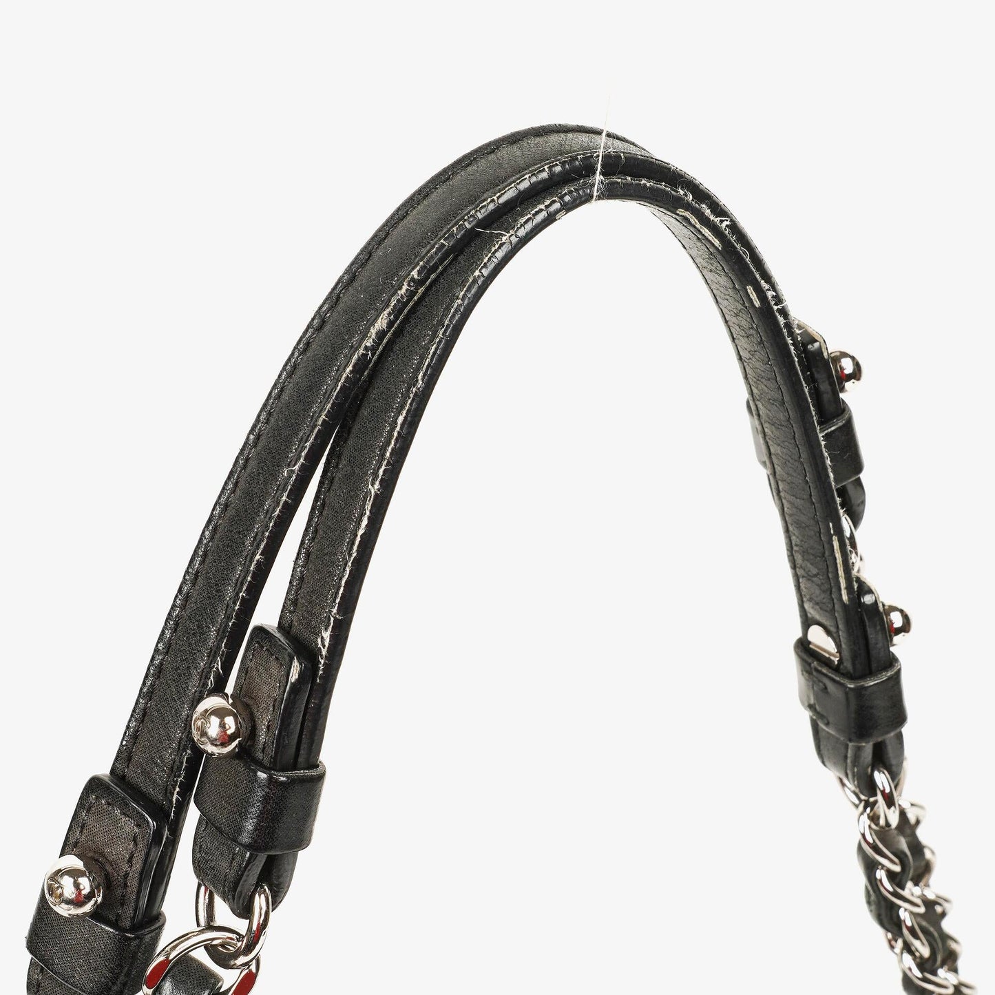 Chanel Sea Hit Medium Schultertasche aus schwarzem gestepptem schillerndem Kalbsleder