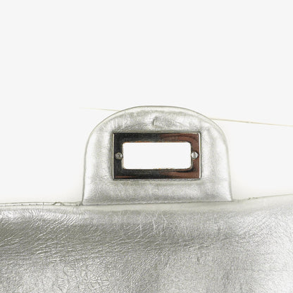 Chanel 2.55 Reissue 227 Klappentasche aus silberfarbenem Metallic-Steppkalbsleder